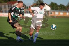 Bezirksliga - Saison 2026/27- TSV Gaimersheim - FC Gerolfing - Luca Mancini (Nr.21 - TSV Gaimersheim) - Leo Zängler (Nr.11 - FC Gerolfing) - Foto: Meyer Jürgen