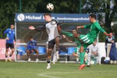 Bezirksliga - Saison 2025/26 - TSV Ober./Unterhaunstadt - SVA Palzing - Fabio Udella (Nr.21 - TSV Ober-/Unterh.stadt) - Dominic Schermbach grün Palzing - Foto: Meyer Jürgen