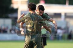 Toto - Pokal - Saison 2024/25 - TSV Lohr - FC Ingolstadt 04 - Özden Mustafa (Nr.-21 - FCI) schießt ein Tor - jubel - - Ognjen Drakulic (Nr.30 - FCI) - Foto: Meyer Jürgen