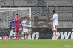 3. Liga - Dynamo Dresden - FC Ingolstadt 04 - Tor für Dresden, Marcel Gaus (19, FCI) holt den Ball, hängende Gesichter Torwart Fabijan Buntic (24, FCI)