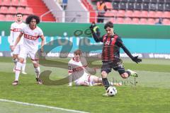 3. Liga; FC Ingolstadt 04 - VfB Stuttgart II; Tor Jubel Treffer Deniz Zeitler (38, FCI) in der ersten Minute 1:0,