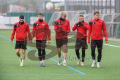 3. Liga; FC Ingolstadt 04 - Trainingsauftakt nach Winterpause; Felix Keidel (43, FCI) Niclas Dühring (18, FCI) Luca Lechner (4, FCI) Mattis Hoppe (2, FCI) Simon Lorenz (32, FCI)