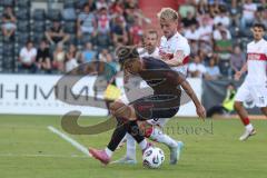 3. Liga - Saison 2025/26 - VFB Stuttgart II - FC Ingolstadt 04  - Yann Sturm (Nr.7 - FC Ingolstadt 04) - Alexander Groiß (Nr.6 - VFB Stuttgart II) - Foto: Meyer Jürgen
