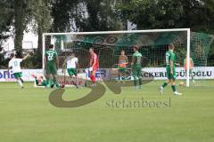 Bezirksliga - Saison 2024/25 - SV Manching - TSV Jetzendorf - Der 1:3 Führungstreffer durch Hannes Frank
 weiss Jetzendorf - Torwart Thomas Obermeier (Nr.1 - SV Manching) - jubel -  - XXXXX - Foto: Meyer Jürgen