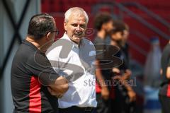 3. Liga; FC Ingolstadt 04 - Würzburger Kickers; Gespräch vor dem Spiel Sportrdirektor Harald Gärtner (FCI) Rigo Hof, Scouting (FCI)