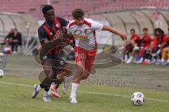 *** Bayernliga Nord - Saison 2025/26 - FC Ingolstadt 04 II - Jahn Regensburg II - Jason Osei Tutu (Nr.11 - FC Ingolstadt II) - Can Paylan (Nr.13 - FC Ingolstadt II) - Seibold Jakob weiss Regensburg - Foto: Meyer Jürgen