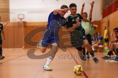 Hallenturnier Gaimersheim - Saison 2025/26 - TSV Gaimersheim - DJK Ingolstadt - Fabio Schwarzl blau DJK  - Nico von Swiontek Brzezinski schwarz Gaimersheim - Foto: Meyer Jürgen