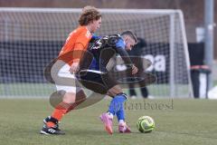 Schanzer Amateurcup 2026 - SV Haunwöhr - SC Irgertsheim - Benedikt Klotzbücher orange Irgertsheim - Patrick Mach blau Haunwöhr - Foto: Meyer Jürgen