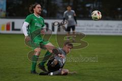 A-Klasse - Saison 2024/25 - FC Gerolfing II - TV 1861 Ingolstadt - Bastian Heigl grün Gerolfing - Justin Schmick grau Ingolstadt - Foto: Meyer Jürgen