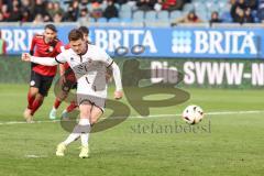 3. Liga; SV Wehen Wiesbaden - FC Ingolstadt 04; Elfmeter Sebastian Grönning (11, FCI) Tor Jubel Treffer 1:5