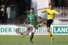 Kreisliga - Saison 2023/2024 - FC Gerolfing - FC Hitzhofen/Oberzell - Julien Bajer grün Gerolfing - Vincent Eichhorn
 gelb Hitzhofen - Foto: Meyer Jürgen