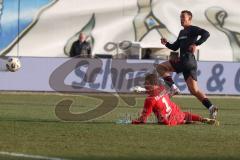 3. Liga - Saison 2025/26 - Hansa Rostock - FC Ingolstadt 04  - Der0:1Treffer durch Marcel Costly (Nr.22 - FCI) - jubel-  - Torwart Benjamin Uphoff (Nr.1 - Hansa Rostock) - Foto: Meyer Jürgen