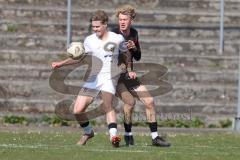 Bayernliga Nord - Saison 2025/26 - FC Ingolstadt 04 II - SpVgg Bayern Hof - Patrick Bachmann (Nr.8 - FC Ingolstadt II) - Laurenz Skrabalek weiss Bayern Hof  - Foto: Meyer Jürgen