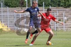 A - Junioren Bundesliga -  Saison 2023/2024 - FC Ingolstadt 04 - FSV Mainz 05 - Ognjen Draculic rot FCI - Jason Amann Mainz - Foto: Meyer Jürgen