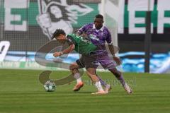 3. Liga - Saison 2026/27 - SC Preussen Münster - FC Ingolstadt 04 - Obed Ugondu (Nr.17 - FCI) - Montell Ndikom (Nr.28 - Preussen Münster) - Foto: Meyer Jürgen