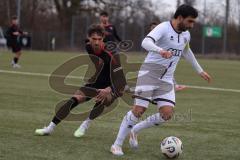 Freundschaftsspiel - Saison 2025/26 - FC Ingolstadt  II - ASV Neumarkt - Muhammed Atak (Nr.2 - FC Ingolstadt II) - Leon Gümpelein schwarz Neumarkt  - Foto: Meyer Jürgen