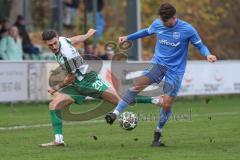 Landesliga - Saison 2025/26 - SV Manching - VFB Durach - Leon Peric (Nr.20 - SV Manching) - Gruber Christoph blau Durach  - Foto: Meyer Jürgen