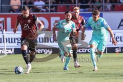 3. Liga; FC Ingolstadt 04 - TSV 1860 München; Pascal Testroet (37, FCI) Kurt Kaan (2 TSV) Guttau Julian (7 TSV) Yannick Deichmann (20, FCI)