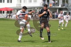 Kreisliga - Saison 2025/26- SV Karlskron - SV Kasing - Sanser Calik weiss Kasing - Thomas Fackler schwarz Karlskron   - Foto: Meyer Jürgen