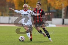 2. Bundesliga Frauen - Saison 2025/26 - FC Ingolstadt 04 Frauen - Eintracht Frankfurt II - Annika Kömm (Nr.25 - FC Ingolstadt Frauen I) - Bednorz Keira weiss Frankfurt - Foto: Meyer Jürgen