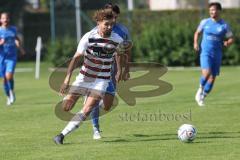 Kreisliga- Saison 2024/25- SV Hundszell - SV Kasing -  - Jan Witek weiss Kasing - Luca Kammerer blau Hundszell - Foto: Meyer Jürgen