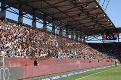 3. Liga; FC Ingolstadt 04 - TSV 1860 München; fast ausverkauft Audi Sportpark Fan Fankurve Banner Fahnen Spruchband