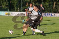 Bezirksliga - Saison 2025/26 - TSV Ober./Unterhaunstadt - VFR Garching - Tarik Ahmetovic (Nr.20 - TSV Ober-/Unterh.stadt) - Dominik Eisel schwarz Garching - Foto: Meyer Jürgen