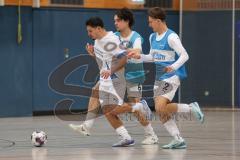 Hallenturnier MTV Ingolstadt - Saison 2025/26 - MTV Ingolstadt - Reichertshofen - Beyazit Bulut weiss Reichertshofen - Julian Wolf blau MTV - Levin Egredzija blau #2 MTV - Foto: Meyer Jürgen