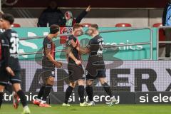 3. Liga; FC Ingolstadt 04 - VfL Osnabrück; Tor Jubel Treffer 2:0 Sebastian Grönning (11, FCI) mit Mladen Cvjetinovic (19, FCI) Marcel Costly (22, FCI)