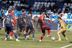 3. Liga - Saison 2025/26 - TSG Hoffenheim II - FC Ingolstadt 04  - Marcel Costly (Nr.22 - FCI) mit dem 0:3 Führungstreffer - jubel - Georgios Antzoulas (Nr.6 - FCI) - Torwart Lukas Blöndal Petersson (Nr.1 - TSG Hoffenheim II) - XXXXX - Foto: Meyer Jürgen