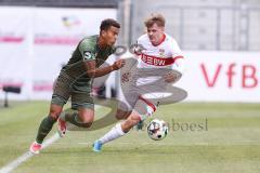 3. Liga; VfB Stuttgart 2 - FC Ingolstadt 04; Zweikampf Kampf um den Ball Marcel Costly (22, FCI) Schumann Frederik (3 VFB)