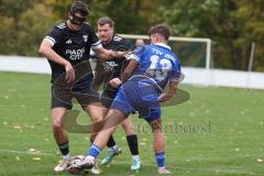 Bezirksliga - Saison 2025/26 - TSV Ober./Unterhaunstadt -  TSV Gaimersheim - Philipp Stipic (Nr.6 - TSV Gaimersheim) - Quendrim Hoti (Nr.4 - TSV Gaimersheim) mitte  - Nail Dizdarevic blau Ober/Unterh.stadt - Foto: Meyer Jürgen