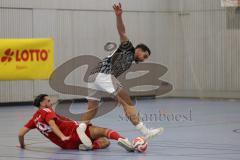 Lotto Bayern Hallencup - Saison 2024/25 - FC Fatih Ingolstadt - Türkisch SV Ingolstadt - Mercan Gürses rot Türkisch SV - Akif Abasikeles schwarz Fatih - Foto: Meyer Jürgen