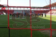 3. Liga - Saison 2024/25 - FC Ingolstadt 04 - SV Wehen Wiesbaden - Das Spiel ist aus - Banner - Choreo -- Foto: Meyer Jürgen