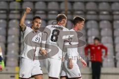 Toto-Pokal 2024; TürkGücü München - FC Ingolstadt 04; Tor Jubel Treffer Pascal Testroet (37, FCI) 0:2 Benjamin Kanuric (8, FCI) Sebastian Grönning (11, FCI)