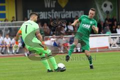 Bezirksliga - Saison 2023/2024 - TSV Gaimersheim - TSV Rohrbach  - Marco Ziegelmeier Torwat Rohrbach - Manuell Bittlmayer (Nr.33 - Gaimersheim) - grün - Foto: Meyer Jürgen