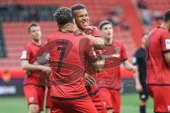 3. Liga; FC Ingolstadt 04 - Erzgebirge Aue; Marcel Costly (22, FCI) Tor Jubel Treffer 3:1 Yann Sturm (7, FCI)