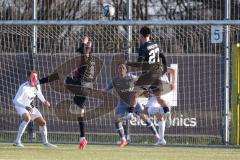 Bayernliga Nord - Saison 2024/25 - FC Ingolstadt 04 II - SC Eltersdorf - Aurel Kuqanaj (Nr.27 - FCI U21) - Axel Hofmann Torwart Eltersdorf - Foto: Meyer Jürgen