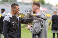 Toto-Pokal Finale; Würzburger Kickers - FC Ingolstadt 04; vor dem Spiel Mladen Cvjetinovic (19, FCI) Jannik Mause (7, FCI)