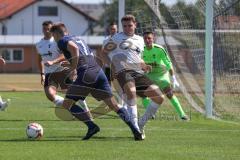 Kreisklasse - Saison 2024/25- TSV Gaimersheim II - TSV Etting  - Alexander Thielmann blau Etting - Christoph Katzenbogen weiss Gaimersheim - Filip Festner Torwart Etting - Foto: Meyer Jürgen