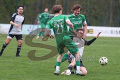Bezirksliga - Saison 2025/26 - TSV Ober./Unterhaunstadt - FC Gerolfing - Timo Kraus (Nr.21 - FC Gerolfing) - Fabio Udella grau Ober./Unterhaunstadt - Phillipp Haunschild (Nr.12 - FC Gerolfing) - Foto: Meyer Jürgen
