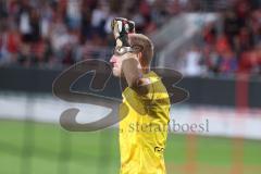 Toto-Pokal - Saison 2023/2024 - FC Ingolstadt 04 - Jahn Regensburg - Elmeterschießen gewonnen - jubel - Torwart Marius  Funk (Nr.1 - FCI) hält den Elfmeter - Foto: Meyer Jürgen