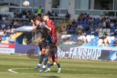 3. Liga - Saison 2025/26 - TSG Hoffenheim II - FC Ingolstadt 04  - Georgios Antzoulas (Nr.6 - FCI) - Luca Erlein (Nr.24 - TSG Hoffenheim II) - Foto: Meyer Jürgen