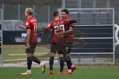 3. Liga; Testspiel - FC Ingolstadt 04 - Chemnitzer SC; Tor Jubel Treffer Justin Butler (31, FCI) David Kopacz (29, FCI) Tobias Bech (11, FCI)