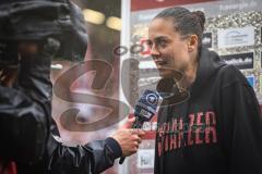 3. Liga; Energie Cottbus - FC Ingolstadt 04; Spiel ist aus, Ingolstadt gewinnt 1:4, Cheftrainerin Sabrina Wittmann (FCI) Interview nach dem Spiel