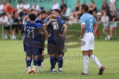 Kreisliga - Saison 2023/2024 - SV Menning  - FC Sandersdorf - Philip Wolfsfellner blau Menning - mit dem 2:0 Führungstreffer - jubel - - Foto: Meyer Jürgen