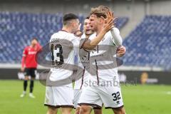 3. Liga; Hannover 96 II - FC Ingolstadt 04; Tor Jubel Treffer Simon Lorenz (32, FCI) mit Felix Keidel (43, FCI)