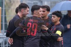 *** Bayernliga Nord - Saison 2025/26 - *** FC Ingolstadt 04 II - SC Eltersdorf - Der 1:0 Führungstreffer durch Ognjen Draculic (Nr.9 - FC Ingolstadt II) - jubel - Foto: Meyer Jürgen