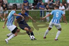 Kreisliga - Saison 2023/2024 - SV Menning  - FC Sandersdorf - Philip Wolfsfellner blau Menning - Michael Detling weiss Sandersdorf #6 - Foto: Meyer Jürgen