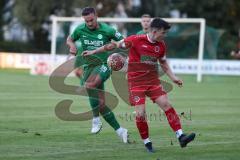 Landesliga - Saison 2024/25 - SV Manching - FSV Pfaffenhofen - Marcel Posselt (Nr.19 - SV Manching) - Hegl Simon rot Pfaffenhofen - Foto: Meyer Jürgen